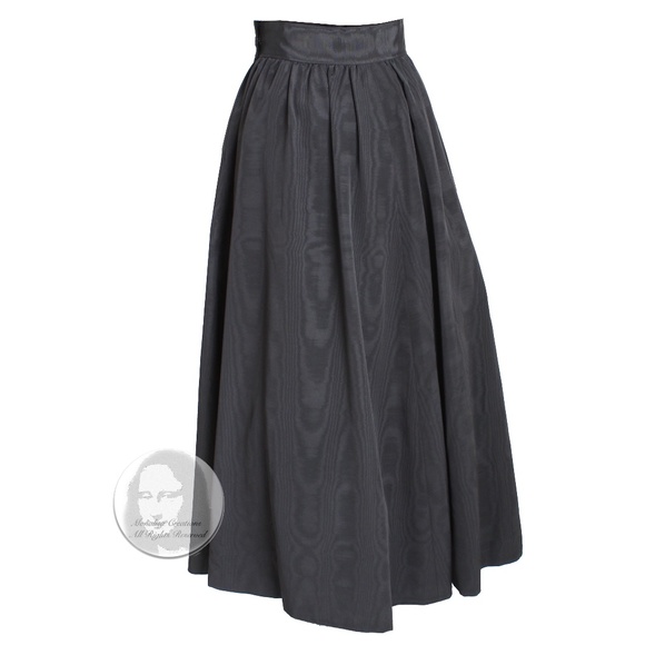 Yves Saint Laurent Skirt Black Moire Maxi Rare Ballet Russes Vintage 70s EU 42 - Picture 1 of 16